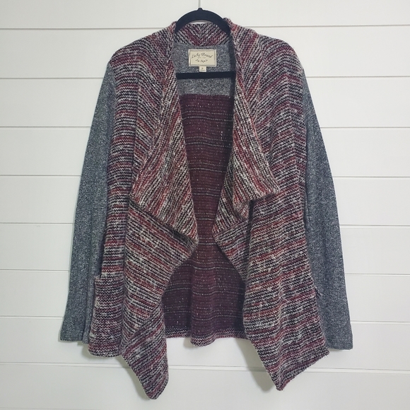 Lucky Brand Women's Red Cardigan Sweater Drape Front. Size XL - Picture 1 of 7